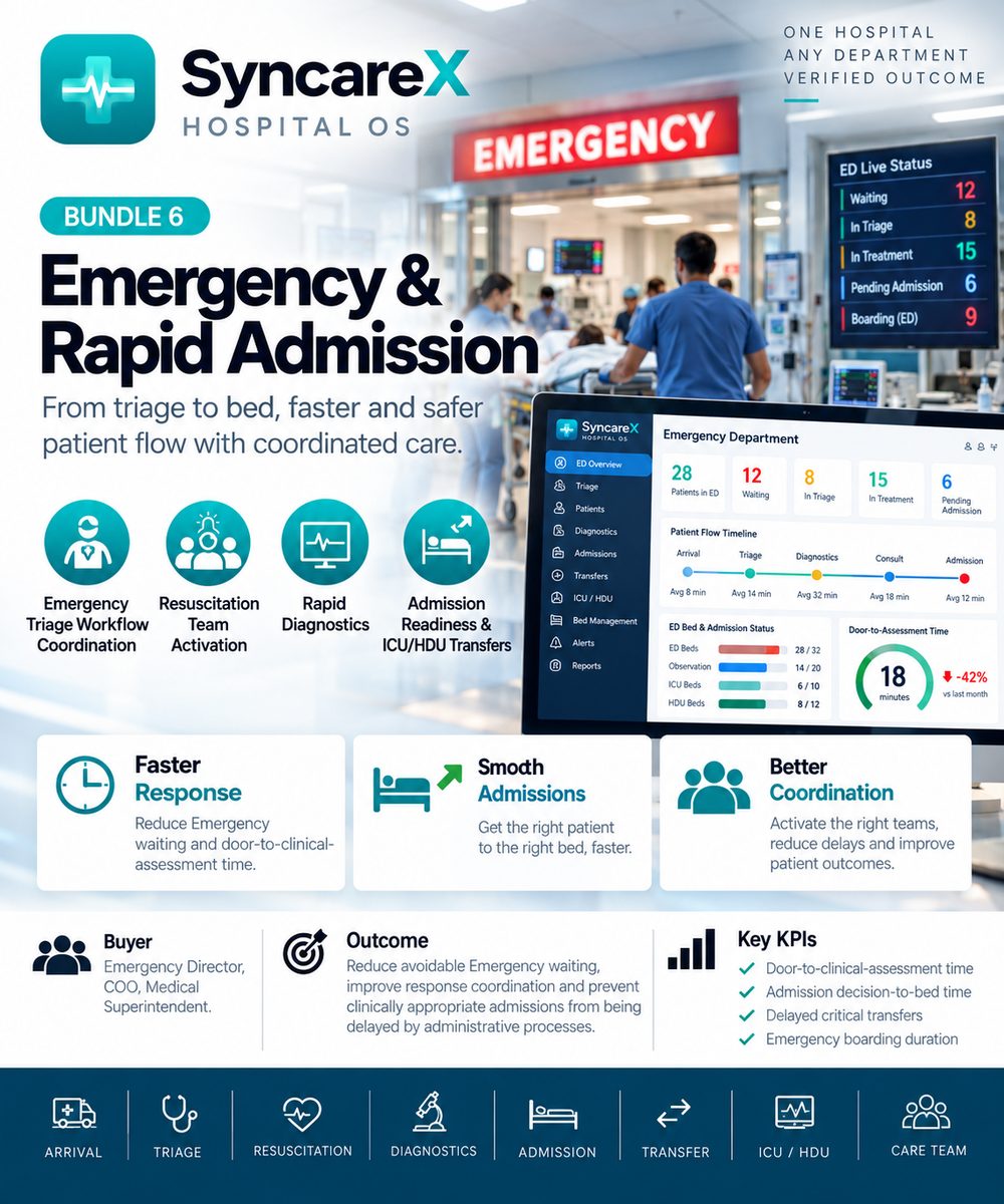 SyncareX Bundle 6: Emergency & Rapid Admission
